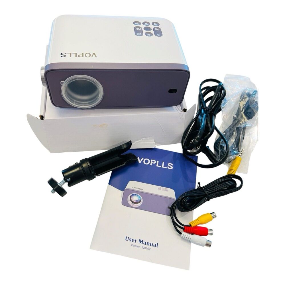 VOPLLS N3 Mini Home Theater Projector NIB w/ Tripod Cables Manual